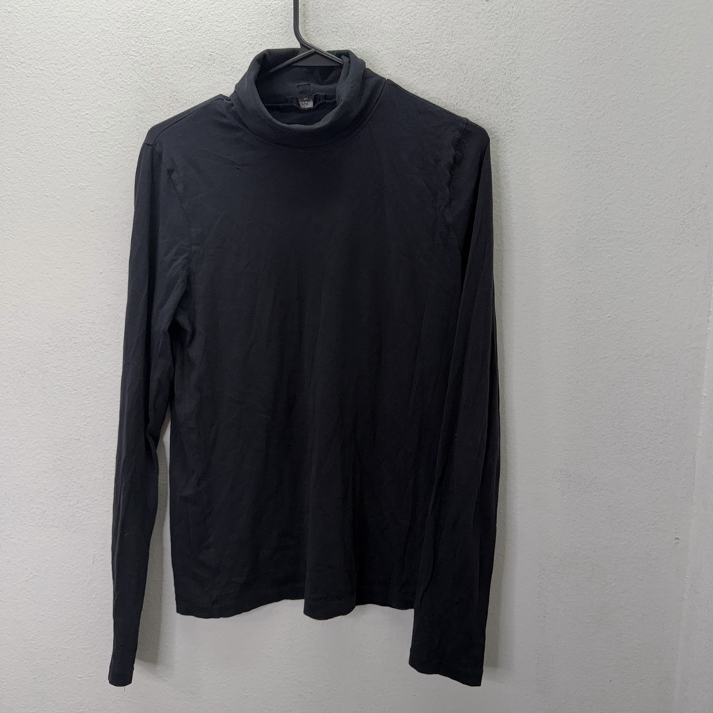 J.Crew Womens Black 100% Cotton Long Sleeve Turtleneck Top Size Minimalist